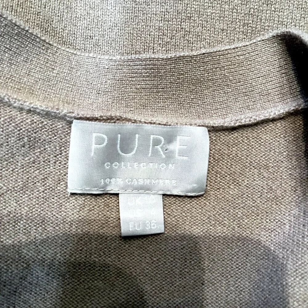 PURE COLLECTION 100% Cashmere Dusty Lavender Long Line Button Classic Cardigan 4